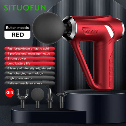 SITUOFUN Massage Gun 32 Levels Deep Tissue Neck Body Back Muscle Sport Electric Pistol Massager Exercise Relaxation Pain Relief